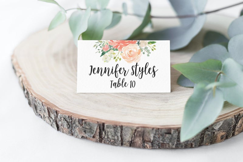 Printed Party Table Place Cards for All Occasions and Events, Set of 25 (Elegant Floral) - Image 3